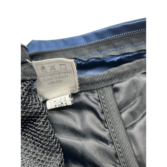 Adidas Blue & Black Striped Backpack With Front Pocket & Padded Straps - Picture 4 of 5